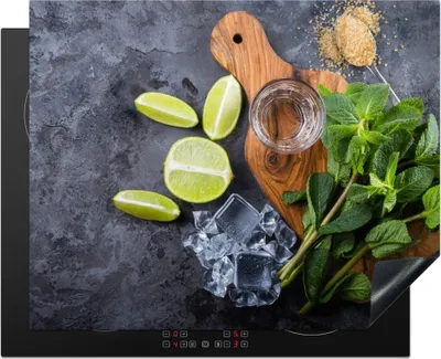 Produktbild von KitchenYeah© Herdabdeckplatte Schneidebrett - Glas - Obst - Zitrone , 65x52cm, Küche Deko, Glaskeramikkochfeld Herdabdeckung, Abdeckplatte fùr Kochfeld