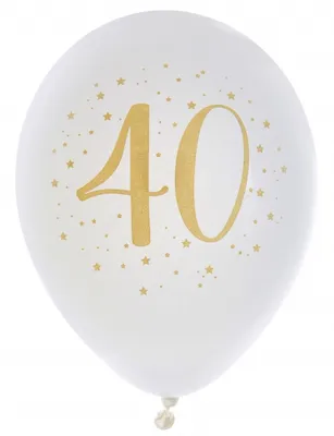 Produktbild von 8 Ballons Geburtstag Jubiläum 40  weiß gold