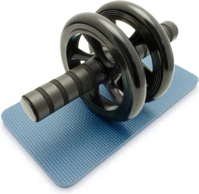Produktbild von Ab-Roller mit Doppelrollen und Knieschutzmatte, bis 150 kg – Bauchmuskeltrainer – Ab Wheel