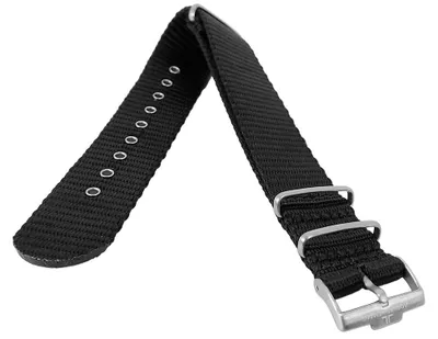 Produktbild von Jacques Lemans Liverpool Uhrenarmband 24mm | Durchzugsband 1-1756, Farbe:schwarz/silbern
