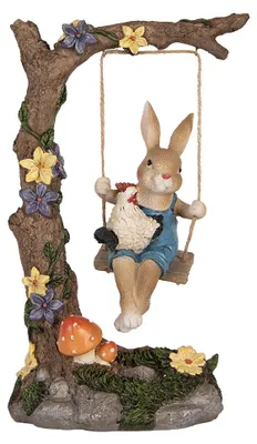 Productafbeelding van Clayre & Eef Decoratieve figuur, konijn, 20x12x32 cm, bruin, kunststof