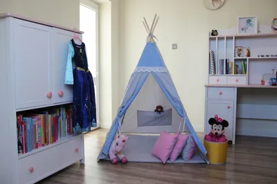Produktbild von Kinder Spielzelt TIPI Teepee 7 Elemente SET zelt für Mädchen oder Junge