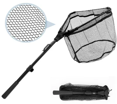 Imagen del producto de Red de pesca telescópica plegable, de goma, de 90 cm