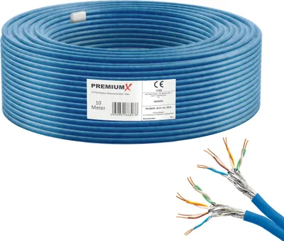Produktbild von PremiumX 10m CAT 8 Netzwerkkabel Duplex LAN Kabel Ethernet Datenkabel