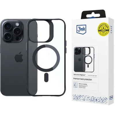 Produktbild von 3MK Satin Armor MagCase, Cover, Apple, iPhone 15 Pro, 15,5 cm (6.1"), Schwarz, Transparent