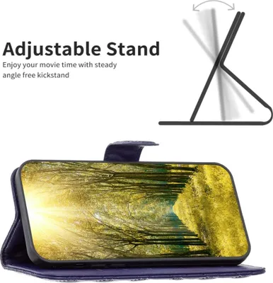 Produktbild von Motorola Edge 50 Fusion Hülle - BINFEN Rhombus Klapphülle - Blau