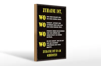 Produktbild von Holzschild Spruch 20x30cm Zuhause ist wo Leben und Liebe