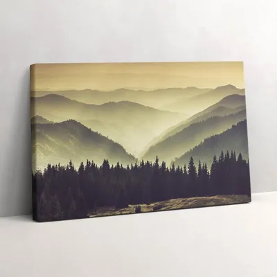 Produktbild von Neblige Berghänge – Leinwandbild Wandbild – 30x20 cm – Leinwandbilder – Wandbilder – Schlafzimmer – Flur