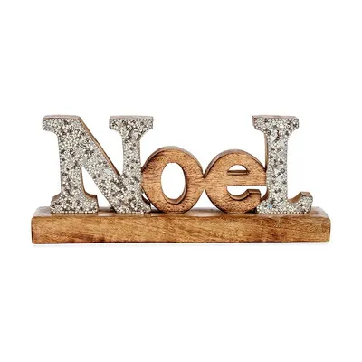 Obrázek produktu pro Dekorativní figurka Noel Glittering 6,5 x 10 x 25 cm Dřevo stříbrné barvy