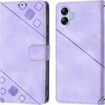 Produktbild von Hülle für Samsung Galaxy A04E Prägung Flip Leder Brieftasche Schutzhülle mit Ständer Lila