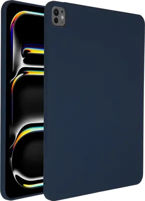 Productafbeelding van Accezz Liquid Silicone Backcover met penhouder voor de Apple iPad Pro 13 (2025) M5 / (2024) M4 - Donkerblauw