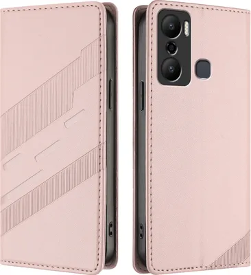 Produktbild von Hülle für Infinix Hot 20 Play, Kunstleder Brieftaschen Handyhülle mit Kartenfach und Standfunktion Pink