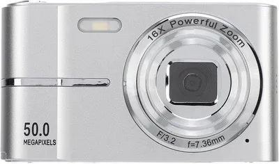 Obrázok produktu pre Digitálny cestovný fotoaparát so 2,4-palcovým displejom, 16-násobným zoomom, automatickým zaostrovaním, kamerou FHD 1080p s ochranou proti otrasom a funkciou nahrávania videa, strieborný