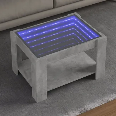 Obrázok produktu pre Maison Exclusive – LED konferenčný stolík betónovo sivý 73 x 53 x 45 cm drevený materiál