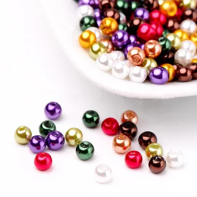 Bastelperlen 8mm lila, braun, rot, weiß, dunkelgrün