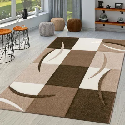 Produktbild von TT Home Wohnzimmer Teppich Moderner Kurzflor 3D Optik Geometrisches Wellen Design Größe 80x300 cm