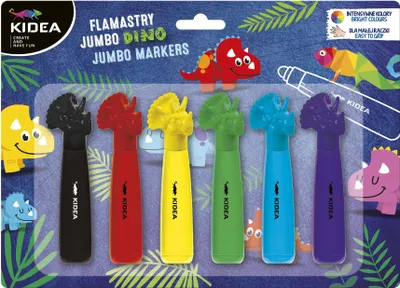 Produktbild von Jumbo-Filzstifte von Derform: „Dinosaurier“ – kreative Farben für Kinder