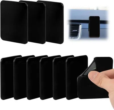 Image de Tapis antidérapants, lot de 10, lavables, adhésifs double face, noirs