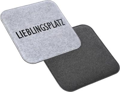 4 Stück Sitzauflage Lieblingsplatz Filz Grau Anthrazit