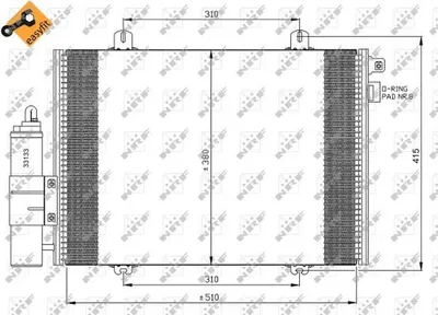 Produktbild von NRF 35379 Kondensator Klimaanlage für RENAULT CLIO II (BB0/1/2, CB0/1/2) +Trockner +Dichtring