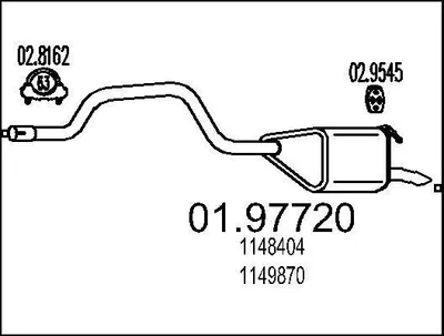 Produktbild von MTS 01.97720 Endschalldämpfer für FORD MONDEO III (B5Y) Auspuff