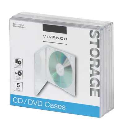 Produktbild von CD/DVD Jewel Case, 5er Pack (31692)
