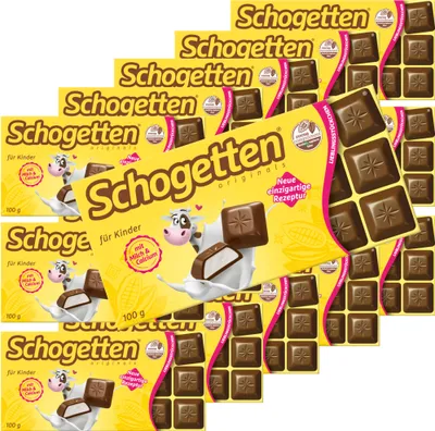 Produktbild von Schogetten für Kinder mit Milch und Calcium VPE (15x100g Packung)