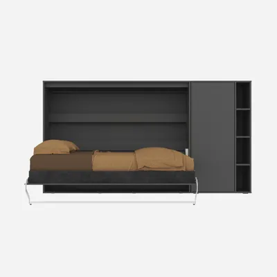 Produktbild von SMARTBett SET M2 Schrankbett 140x200 Horizontal und Schrank Anthrazit