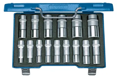 Immagine prodotto di Set di chiavi a bussola da 1/2", 15 pezzi, 10-32 mm, 12 spigoli, Gedore | 4010886882399