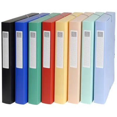 Immagine prodotto di Scatola d'archivio Exabox in PP 700µ dorso 40mm opaco, DIN A4 colori assortiti