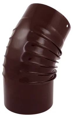 Immagine prodotto di Curva per canna fumaria Raik / Curva per tubo stufa smaltata 150 mm - Curva a 45° rigata marrone