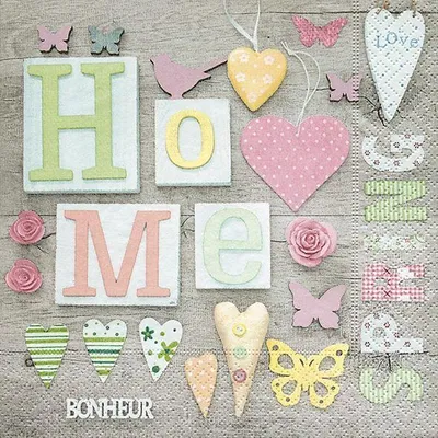 Produktbild von Frühjahr Lunchservietten "Home" - 33 x 33 cm