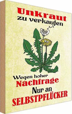 Produktbild von vianmo Holzschild 30x20 cm Unkraut verkaufen Selbstpflücker Warnschild Hinweisschild