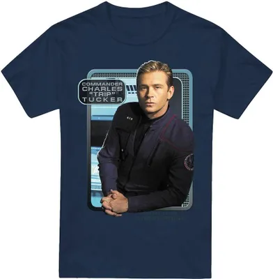 Image de Star Trek - T-shirt pour homme TV5851 (M) (Bleu marine)