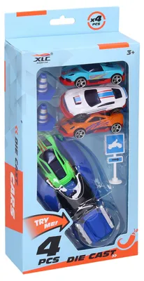 Produktbild von Wiky Vehicles Metallautos Set 4 Stück 7 cm mit Abschussrampe