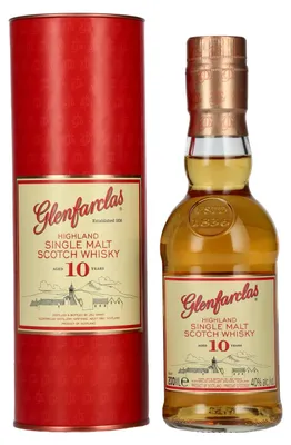 Produktbild von Glenfarclas 10 Years Old Highland Single Malt Scotch Whisky 40% Vol. 0,2l in Geschenkbox