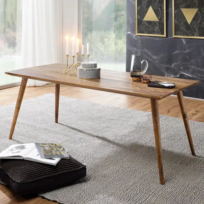 Produktbild von FineBuy Esstisch rechteckig 180 cm Sheesham Massivholz - Design Esszimmertisch für 6-8 Personen - Landhaus Küchentisch - Holztisch Massiv