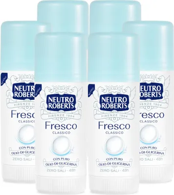Produktbild von 6 x Neutro Roberts Deostick Frisch Blau Wirksam 48h ohne Aluminsalze - 6 Flaschen à 40 ml