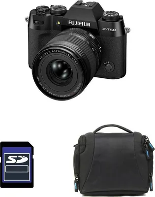 Zdjęcie produktu dla FUJIFILM X-T50 CZARNY + 16-50 + Torba + Karta SD 8 GB