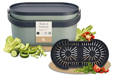 Imagen del producto de GARANTIA NOVA cubo para residuos orgánicos 5 litros agave / gris grafito