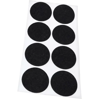 Obrázok produktu pre Adsamm® | 8 kusov filcových klzákov | priemer 50 mm | čierna farba | okrúhly tvar | samolepiace filcové klzáky na nábytok, hrúbka 1,5 mm, prvotriedna kvalita