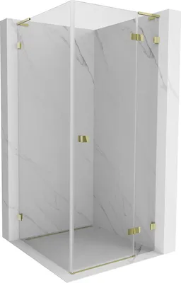 Image de Mexen Lunar L Cabine de douche, ouverture à droite, 90 x 90 cm, transparent, or - 834L-090-090-50-00-P