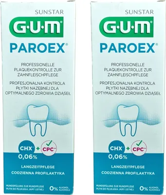 Produktbild von 2x GUM Paroex Mundspülung 0,06% CHX  2x500ml