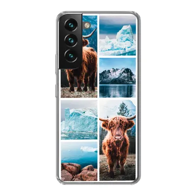 Produktbild von MuchoWow® Handyhülle Schutzhülle Hülle für Samsung Galaxy S22 Schottischer Highlander - Eiscreme - Collage Silikon Softcase Handy Hülle - Mobiltelefonhülle