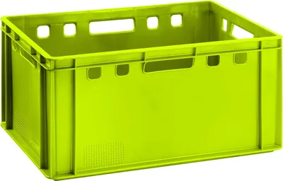 Produktbild von Fleischkiste E3 Fleischerkiste Hellgrün 60x40x30cm Lagerkiste hoch | Metzgerkiste Eurobox  Germany lebensmittelecht, robust, stapelbar