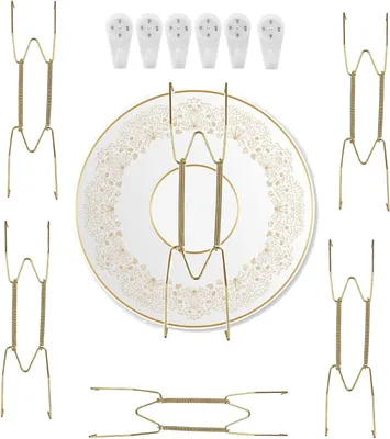Produktbild von Set mit 6 Wandhaken für Teller mit einem Durchmesser von 20 bis 22 cm – Wanddekorationsaccessoires