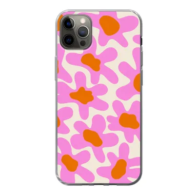 Produktbild von MuchoWow® Handyhülle Schutzhülle Hülle für iPhone 12 Pro Max Blume - Rosa - Muster Silikon Softcase Handy Hülle - Hartschale - Geburtstag Teenager