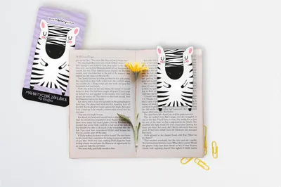 Imagen del producto de Marcador magnético para libros, diseño Zebra