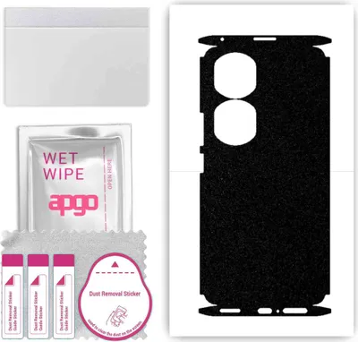 Produktbild von apgo Rückseite + Seiten Schutzfolie, Skin, kompatibel mit Honor 90 Pro, Hinten Displayschutzfolie aus Vinylfolie, kratzfest, einfache Montage - Mattschwarz