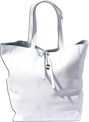 Produktbild von Florence Damen Shopper echtes Leder Henkeltasche weiß 30x35x15 cm OTF112W